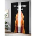 thumbnail image 4 of Sheer Curtains 84 Inches Long 2 Panels Set for Living Room, Funny Chicken Semi Sheer Curtains for Windows, Welcome To OUR Place Modern Retro Voile Window Treatments Rod Pocket Curtain, 4 of 7