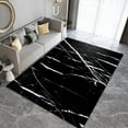 thumbnail image 3 of Black And White Marble Carpet, Porch Mat Comfortable To The Feet And Soft To The Touch Suitable For Living Study Bedroom Kitchen 1x2ft, 3 of 6
