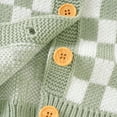 thumbnail image 3 of Baby Sweater Knit Infant Kid Clothing Tops Long Sleeve Autumn Newborn Girl Boy Tops Fashion Plaid Cardigan Warm 0-18M Outerwear, 3 of 5
