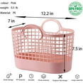 thumbnail image 3 of Cesta portátil para ducha, bolsa de plástico suave con asas, organizador de drenaje, bolsa de aseo para baño, dormitorio universitario, cocina, campamento, gimnasio, color azul, 3 of 8