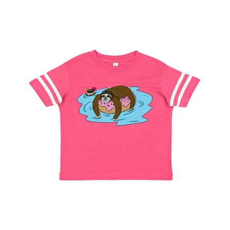 

Inktastic Relaxing Sloth On A Donut Float Gift Toddler Boy or Toddler Girl T-Shirt
