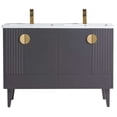 thumbnail image 2 of Venezian Collection - 48" Double Rock Gray Bathroom Vanity, - Brass Handles.&nbsp;, 2 of 9