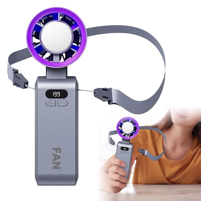 Portable USB Fan With Semiconductor Ice Cooling Technology High Speed Powerful Handheld Personal Fan - Gray