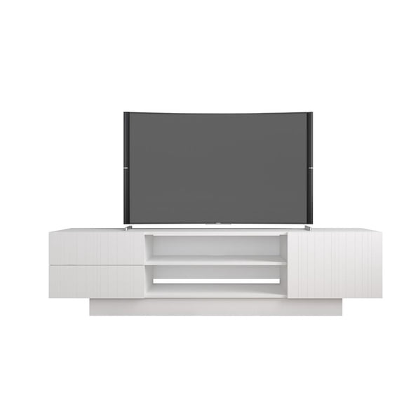 Nexera Marble TV Stand for TVs up to 80 in., White