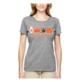 thumbnail image 2 of Wild Bobby Tis' The Season Pumpkin Spice Leaves Football Pumpkins Stars Halloween Women Graphic Tee, Heather Grey, 3X-Large, 2 of 6