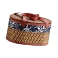 thumbnail image 4 of Cesta tejida de bambú, cesta para almacenar alimentos, asas dobles, cesta multiusos tejida a mano con asa para regalo, cesta para envolver marrón L, 4 of 9