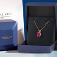 thumbnail image 5 of Gem Stone King 10K Yellow Gold Red Created Ruby Pendant Necklace for Women | 3.48 Cttw | Gemstone July Birthstone | Pear Shape 12X8MM | With 18 inch Chain, 5 of 6