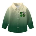 thumbnail image 3 of RXMEKW Chemise à Manches Longues Imprimée pour la Saint-Patrick pour Garçons avec Col Rabattu, 95 % Coton 5 % Spandex, Vert, 3 of 7