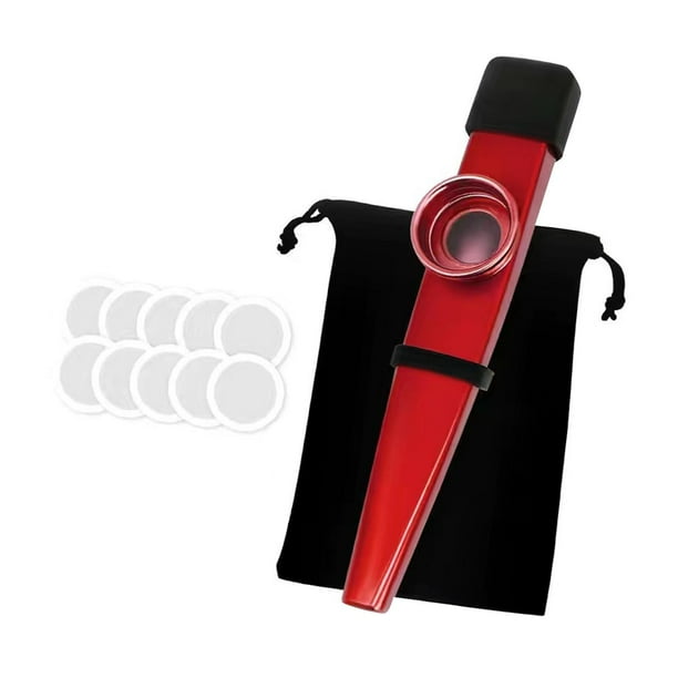 Kazoo - Instrumento musical de acompañamiento profesional de aleación de aluminio para niños Rojo