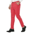 thumbnail image 4 of INSPIRE CHIC Men's Striped Dress Pants Flat Front Trousers Business Pant 32 Red White, 4 of 4