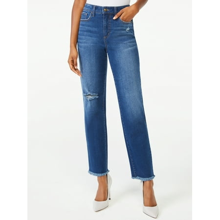 Scoop Women's High-Rise Ankle Straight Jeans