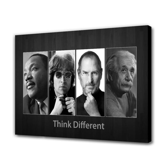 Think Different Canvas Poster Bedroom Decor Sports Landscape Office Room Decor Gift,Frame-style,08x12inch(20x30cm)