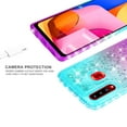 thumbnail image 5 of Compatible for Samsung Galaxy A20S Case with Tempered Glass Screen Protector SOGA Diamond Liquid Quicksand Cover Cute Girl Women Phone Case - Teal / Purple, 5 of 5