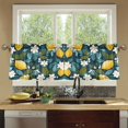 thumbnail image 4 of Yayeee Kitchen Curtains Tier Set of 2 Light Filtering 57"x36" Over Sink Window Panels, Green Lemon Leaves, 4 of 7