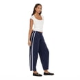 thumbnail image 3 of Forever 21 Women's Barrel Leg Fleece Jogger with Side Stripe, Navy, XS-XL, 3 of 6