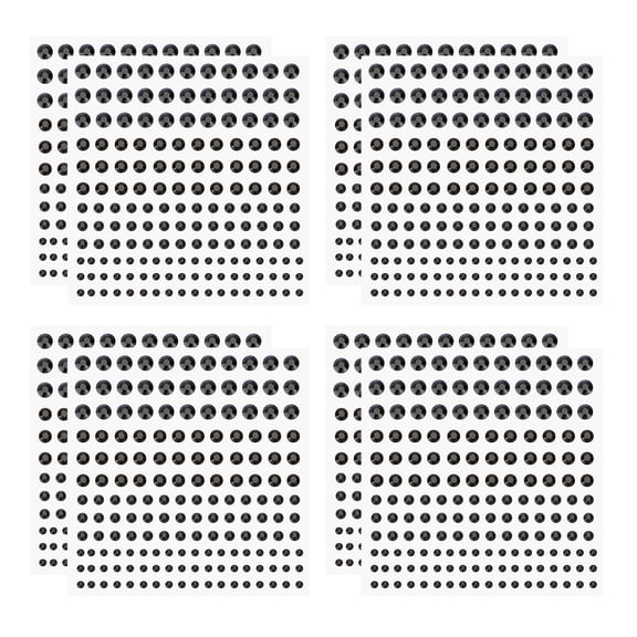 1320 Pcs Acrylic Gem Sticker, Self Adhesive Rhinestones for Nail Art Craft Decoration Party, Black