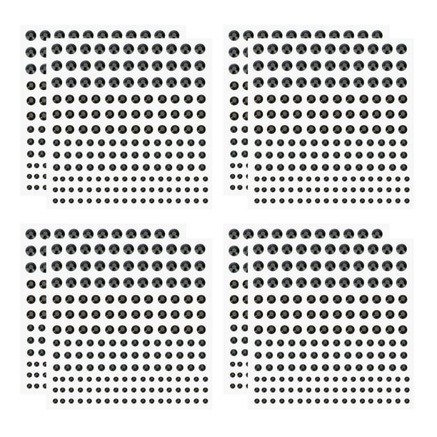 1320 Pcs Pegatina de gema acrílica, strass autoadhesivos para decoración de manualidades de arte de uñas, negro