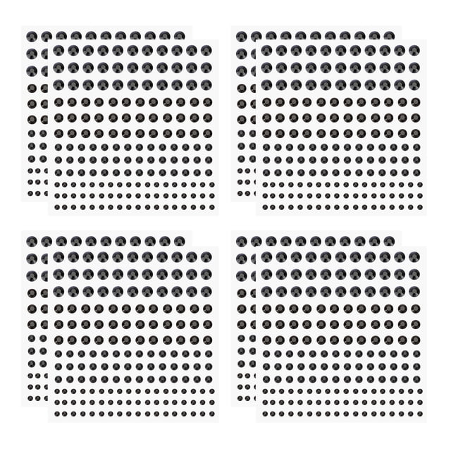 1320 Pcs Pegatina de gema acrílica, strass autoadhesivos para decoración de manualidades de arte de uñas, negro