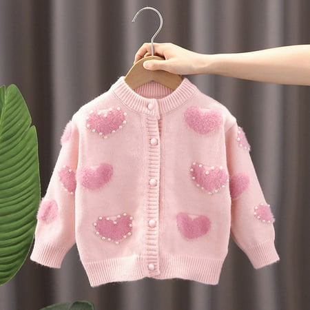 

Toddler Girl Cardigan Pink Knitted Autumn/Winter Outerwear Cardigan Trendy Caring Girl Sweater Cable Knit Sweater Women 130 Sale Items Groceries