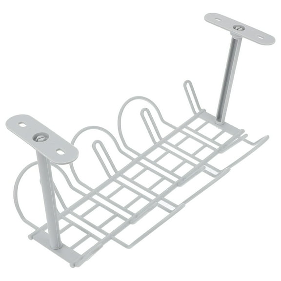 LOLIPPYY 2Sets Home Office Cable Storage Racks Grey Plastic for Cord Organization 12.6x6.7x5.5in