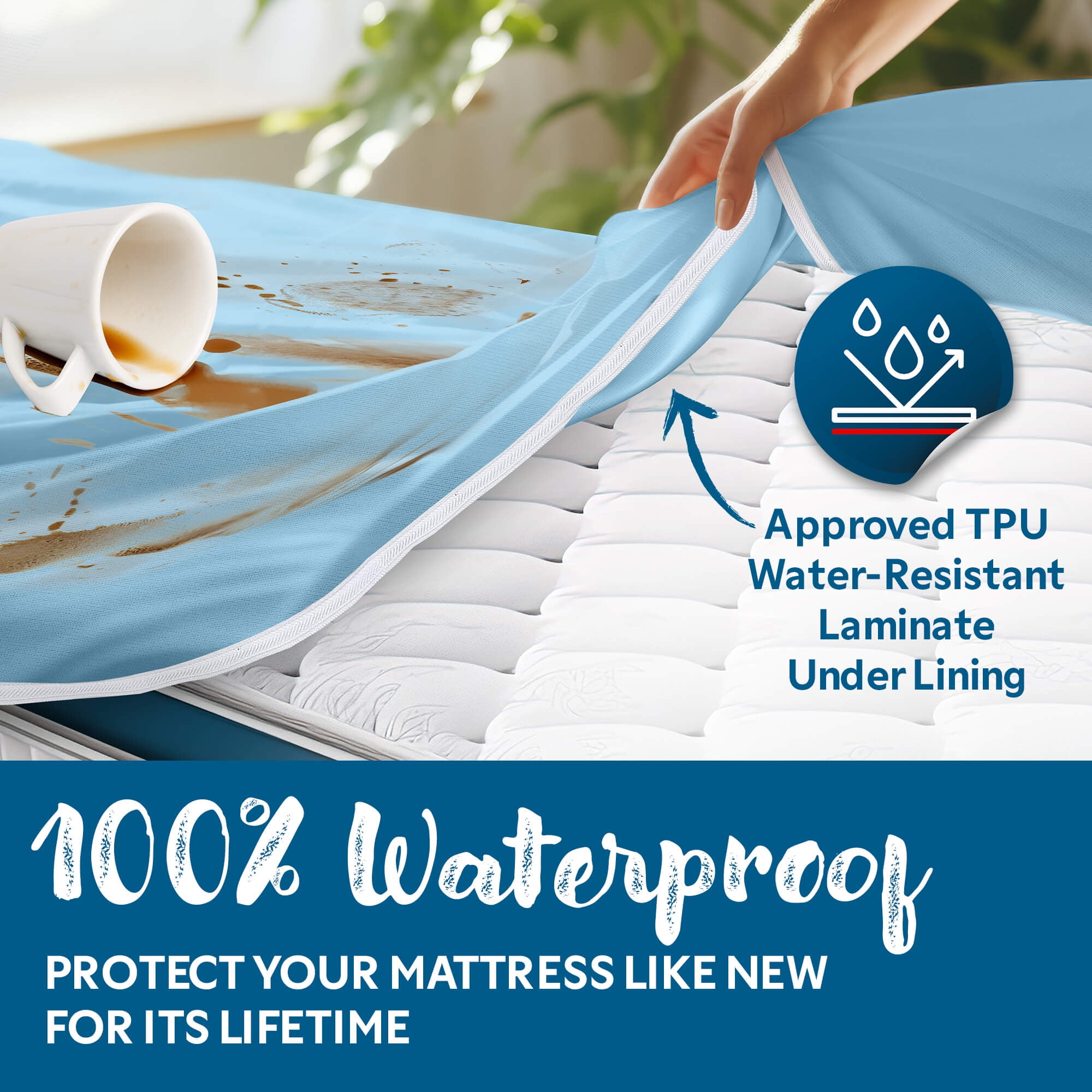 Guardmax Jersey Knitted Mini Crib Size Zippered Mattress Encasement - Waterproof & Bed Bug Proof Mattress Protector - Comfortable, Soft, and Noiseless Zippered Bedding - Dust Mite Proof (24 x 38 x 3)