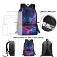 thumbnail image 4 of Uorisanigo School Bag Blue Lightning Wolf Backpack with Lunch Box Kids School Backpack Water Bottle Holder Pencil Case for Teen Boys Bookbag Elementary Preschool Rucksack 4 in 1, 4 of 7