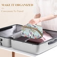 thumbnail image 3 of FORMRS Makeup Bag Travel Cosmetic Organizer for Women Fold Flat Zipper Pouch with Handle, Green Floral Cranes Pattern, 3 of 8