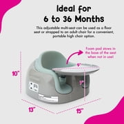 Bumbo Toddler Multi Seat 3-in-1 Booster High Chair and Tray, Breige & Agave, 2 Pack