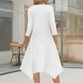 thumbnail image 4 of SHTXOZHI Women's Cocktail Dresses 3/4 Sleeve Crewneck A-Line Vintage Wedding Guest Dress, 4 of 9