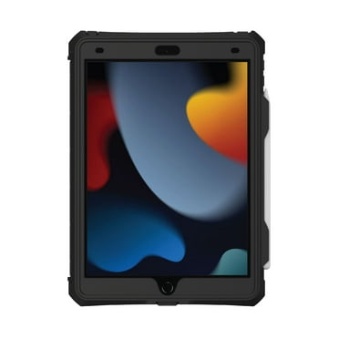 onn. Waterproof Tablet Case for iPad (7th, 8th, 9th generation) - Black/Clear