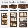 thumbnail image 4 of Best Choice Products Set of 3 X-Large, Large, & Medium Woven Storage Baskets W/Lids, Hyacinth Organizer Bins - Brown, 4 of 9