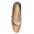 thumbnail image 2 of YDN Women Lovely Triple Straps Buckle Mary Janes Mid Chunky Heel Slip On Pumps Daily Wear Party Shoes Size 16 Gold Black, 2 of 4