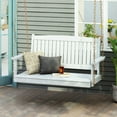 thumbnail image 4 of White Porch Swing With Wood Frame, Breathable Seat, 48.11”w X 25.86”d 22.23”h Made From - 22.23”h, Relaxing Spot, 4 of 6