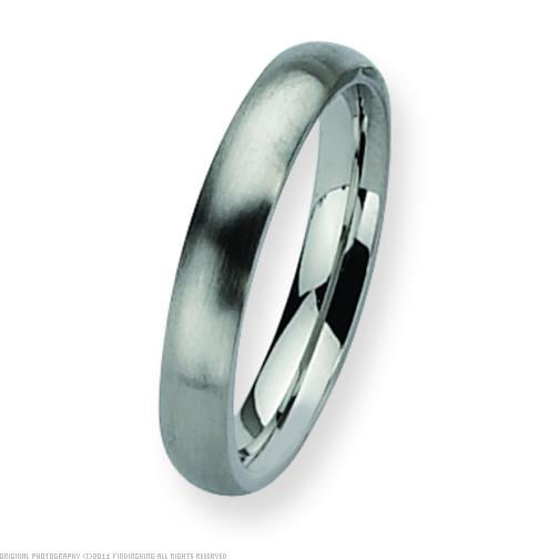 Stainless Steel 4mm Brushed Wedding Ring Band Sz 7