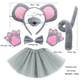thumbnail image 4 of Diadema de animal de Halloween lindas orejas de ratón pequeño niños dibujos animados diadema de ratón gris, 4 of 6