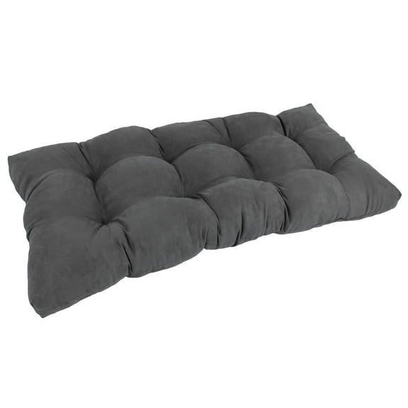 42-inch by 19-inch Squared Micro Suede Tufted Loveseat Cushion - Grey