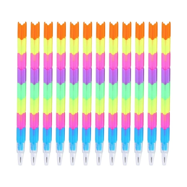 Creative Stationery, Rain Bow, Building Blocks, Pencils, Students' Kindergarten Gifts, Variable Deformation Color, 8 Sections