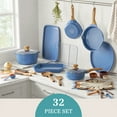 thumbnail image 2 of The Pioneer Woman 32-Piece Nonstick Cast Aluminum Cookware and Kitchen Utensil Set, Riverside Blue, 2 of 9