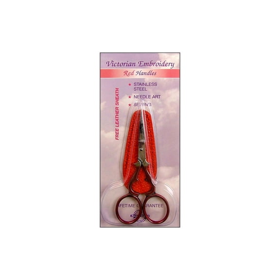 ToolTron Scissor 3.5" Victorian Embroidery Red