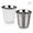 white and silver, variant on 2 Pack Mini Stainless Steel Tea Cups, Food Grade 304 Double Wall Water Cups, Simple Portable Drink Cups with Smooth Rim and Non-Slip Bottom for Tea, Water, Coffee and Daily Use