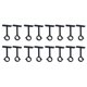 thumbnail image 1 of Soportes de Barra de Cortina Montados en el Techo, Soporte de Techo Resistente para Soporte de Barra de Cortina de 1 Pulgada (Juego de 16, Negro), 1 of 5