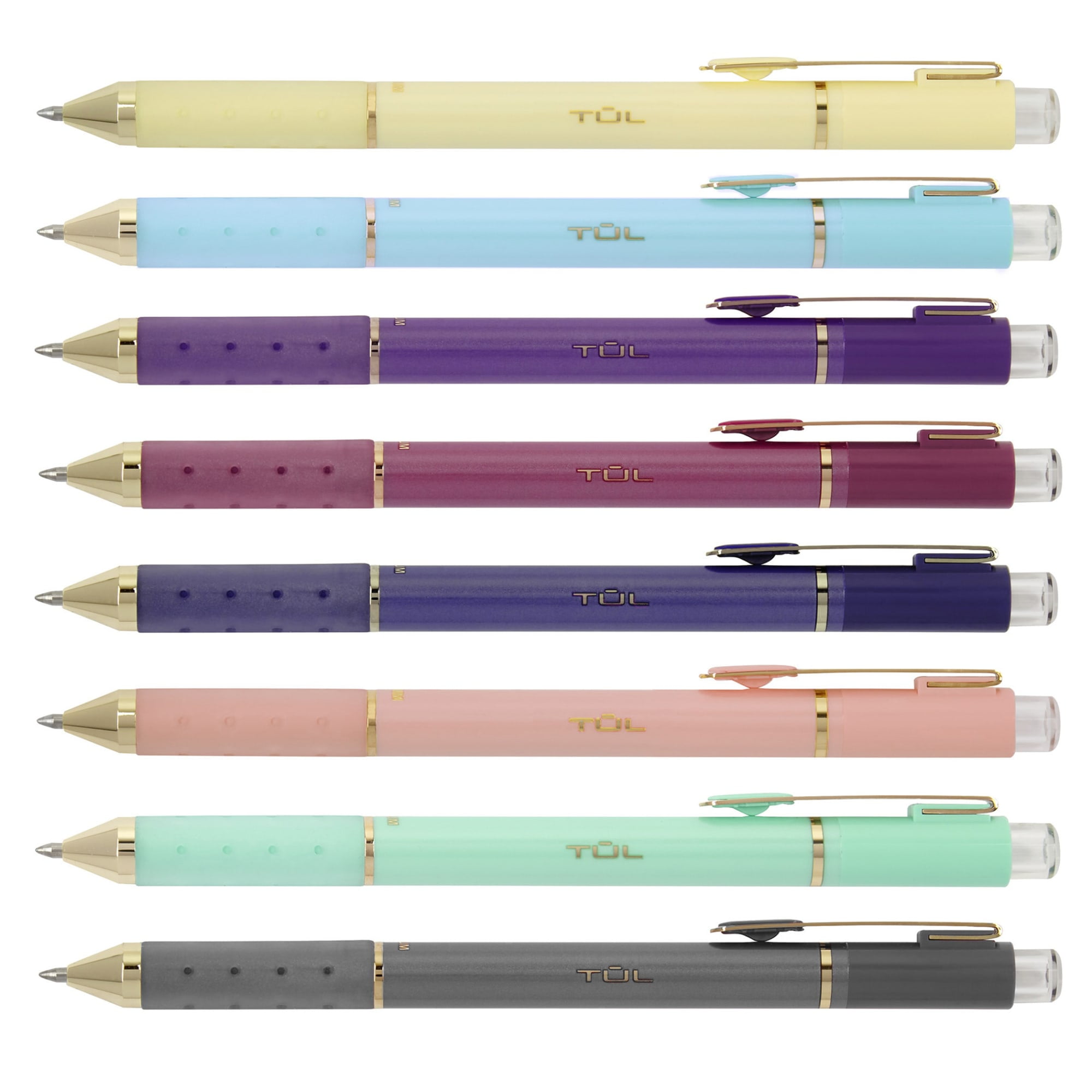  TUL® Metallic Retractable Gel Pens, Medium Point, 0.8