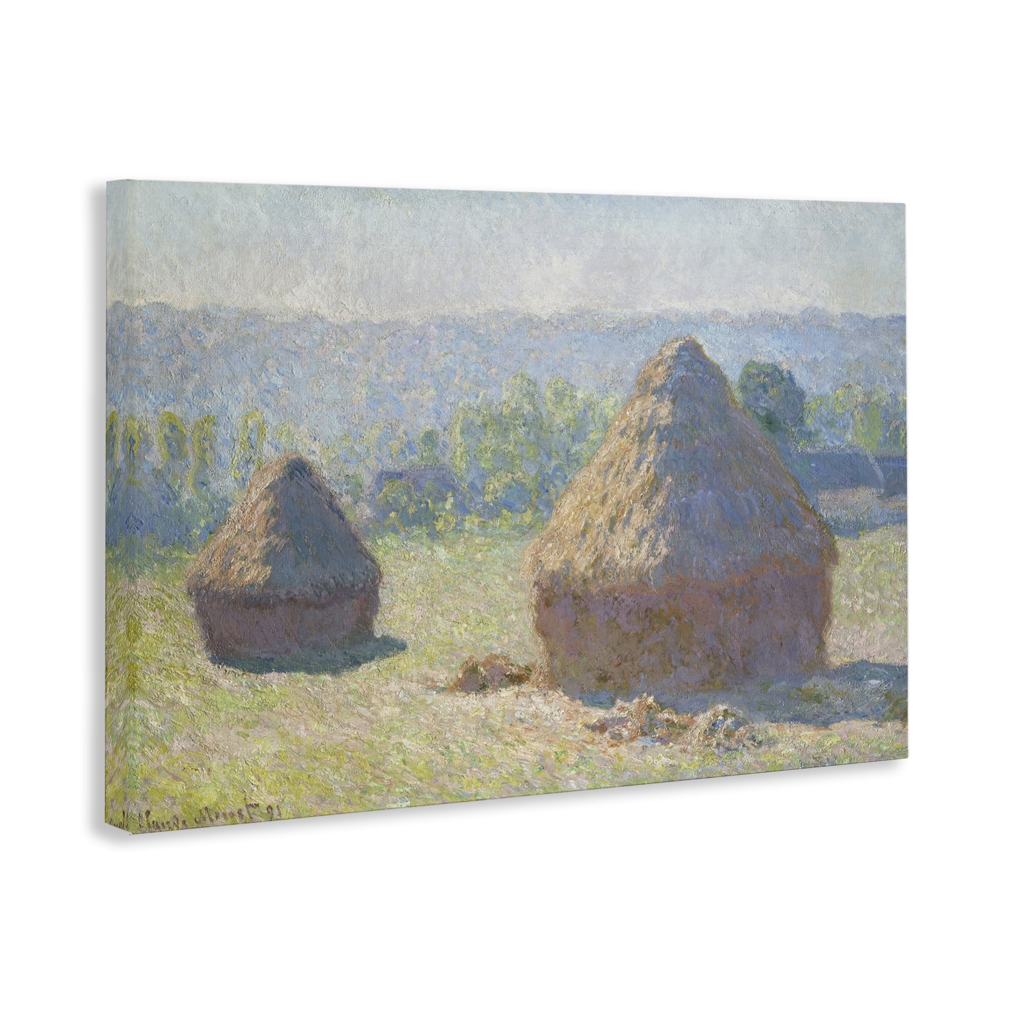 Stupell Industries Classic End Of Summer Haystacks Landscape & Nature Painting Wrapped Canvas Art Print Wall Art, 36 x 24