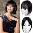 thumbnail image 1 of Maytalsory Extension de Cheveux pour Femmes, Frange Sans Couture, Perruque Invisible avec Clip, Fibre Résistante aux Hautes Températures, Couvre-Chef pour Cheveux Clairsemés, Brun Foncé, 1 of 6
