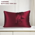 thumbnail image 2 of Unique Bargains 19 Momme Silk Pillowcase with Zipper 1 Pc Burgundy 20" x 36", 2 of 8