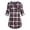 A-Purple207, variant on Women's Plaid Half Zip Blouse Roll Tab Sleeve Casual Daily Work Tunic Shirt