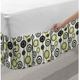 thumbnail image 2 of Abstract Bed Skirt, Circular Flower Petals Dots on Minimal Vertical Striped Background, Elastic Bedskirt Dust Ruffle Wrap Around for Bedding Decor, 4 Sizes, Charcoal Grey and Yellow, by Ambesonne, 2 of 2
