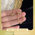 thumbnail image 5 of 1 Pair Butterfly Stud Earrings Cuff Chain Earrings Asymmetric Earrings for Women Girls, 5 of 6
