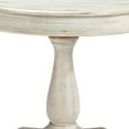 Wooden Round Accent Table with Pedestal Base, Antique White