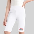 thumbnail image 2 of Favoffer Big Kid Girls Shorts Summer Thin High Waist Rainbow Print Yoga Pants Five Inch Tight Sports Leggings Casual Active Bottoms Daily Home Outdoor Play Sizes 4-13Y, 2 of 7